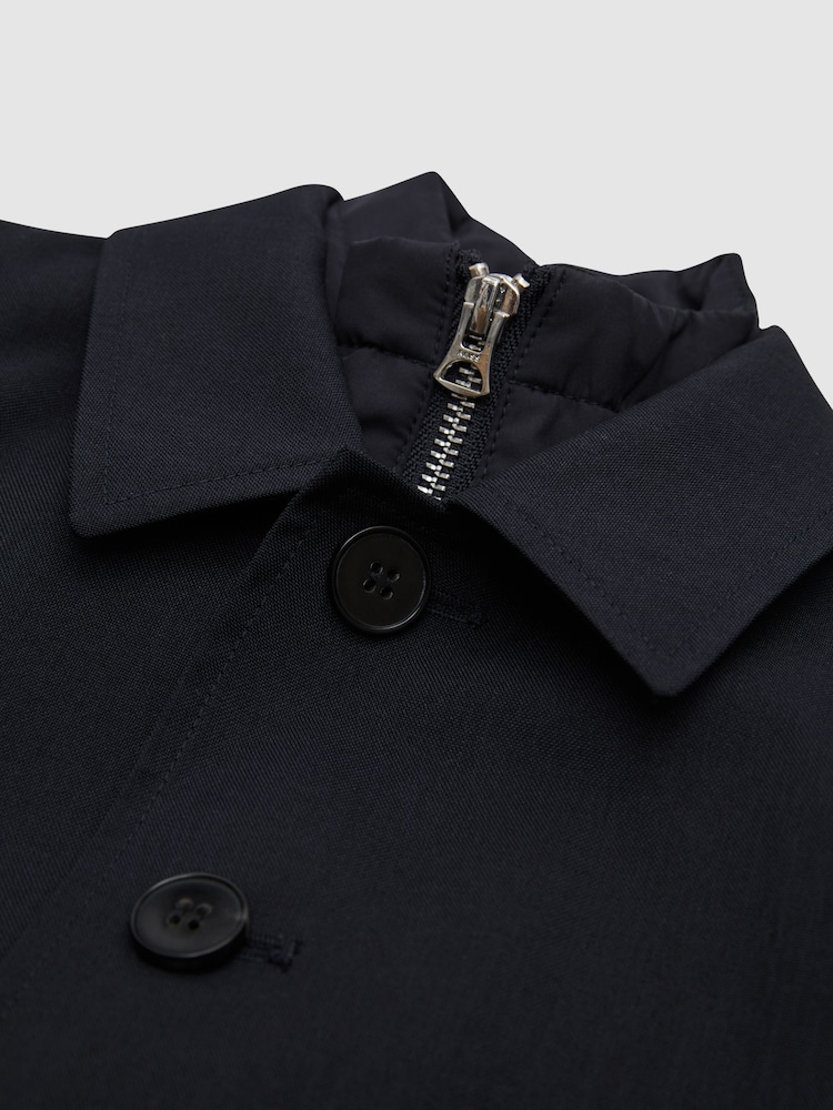 Reiss Navy Perrin 3-9 yrs Trench With Funnel-Neck Insert - Image 6 of 6