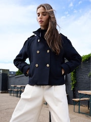 Baukjen Ally Wool Blend Short Trench Coat - صورة 1 من 5