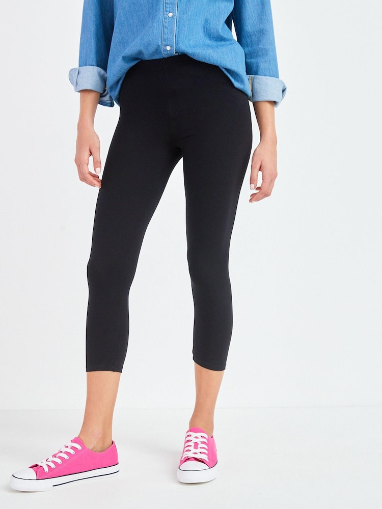 Black Cropped Leggings - Image 1 of 5