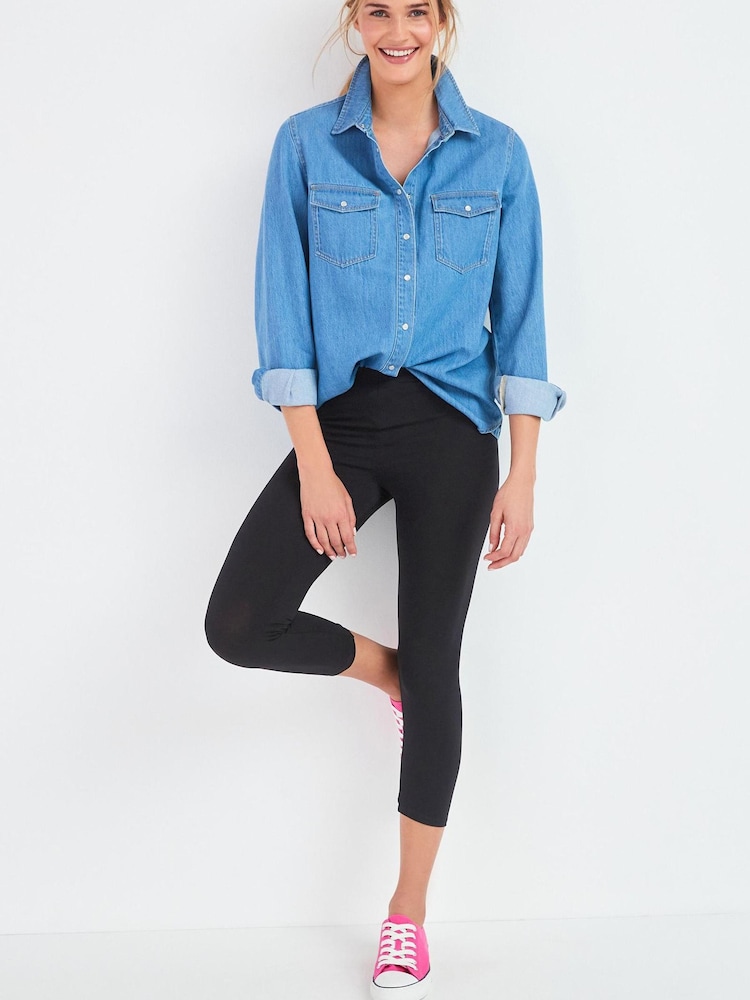 Black Cropped Leggings - Image 2 of 5