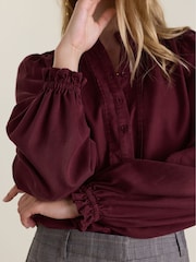 Baukjen Red Zoe Frill Neck Blouse - Image 2 of 3
