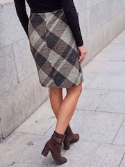 Roman Brown Button Check Skirt - Image 3 of 4