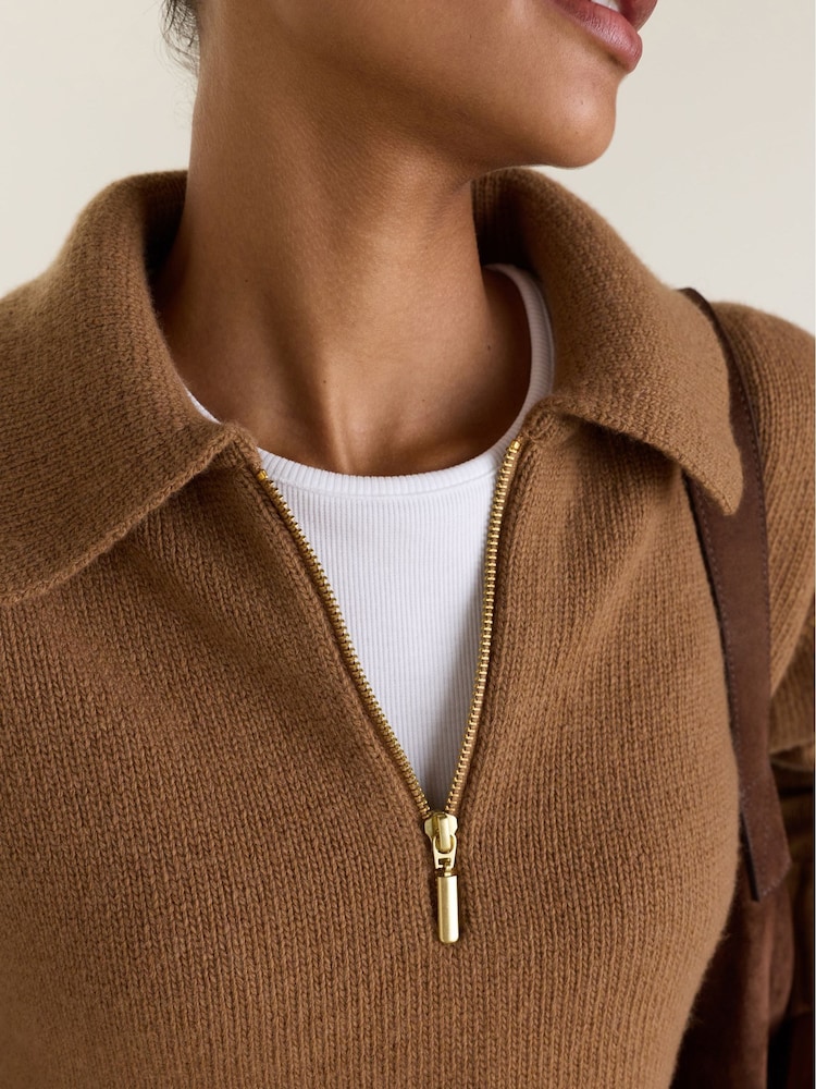 Baukjen Brown Marley Quarter Zip Jumper - Image 5 of 5 Baukjen Brown Marley Quarter Zip Jumper - Image 5 of 5