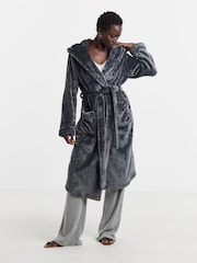 Simply Be Grey Pretty Secrets Luxury Robe - Image 1 of 4