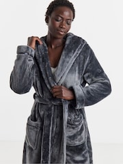 Simply Be Grey Pretty Secrets Luxury Robe - Image 4 of 4