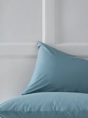 Set of 2 Blue Slate Cotton Rich Pillowcases - Image 2 of 2