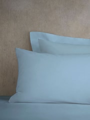 Set of 2 Blue Slate Cotton Rich Pillowcases - Image 3 of 4
