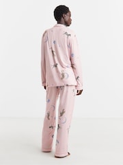 Simply Be Pink Pretty Secrets Supersoft Knit Celestial Print Twosie Set - Image 2 of 4