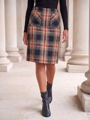 Roman Orange Pocket Check Skirt - Image 1 of 4