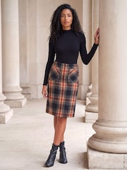 Roman Orange Pocket Check Skirt - Image 2 of 4