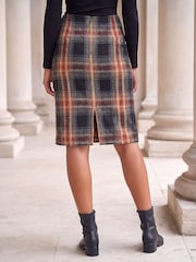 Roman Orange Pocket Check Skirt - Image 3 of 4