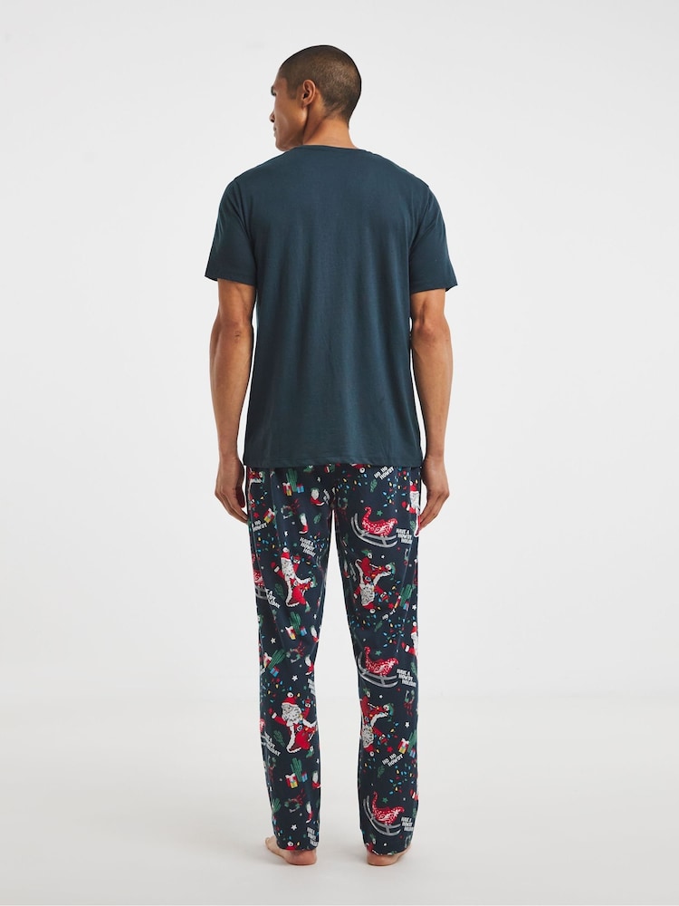 Simply Be Blue Pretty Secrets Western Santa Family Pyjamas - Image 2 of 4 Simply Be Blue Pretty Secrets Western Santa Family Pyjamas - Image 2 of 4