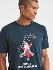 Simply Be Blue Pretty Secrets Western Santa Family Pyjamas - Image 3 of 4