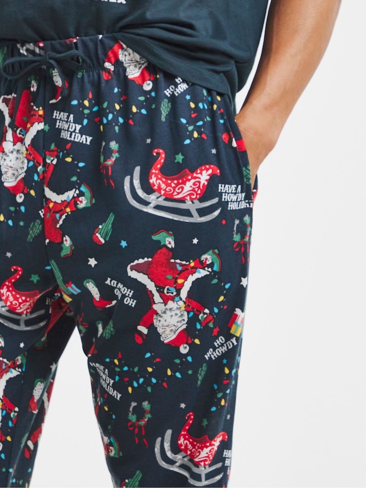 Simply Be Blue Pretty Secrets Western Santa Family Pyjamas - Image 4 of 4 Simply Be Blue Pretty Secrets Western Santa Family Pyjamas - Image 4 of 4