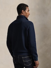 Polo Ralph Lauren Navy Double Knit Tech Quarter Zip Sweatshirt - Image 2 of 5