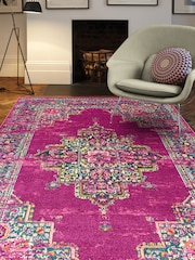 Asiatic Rugs Fuchsia Pink Colt Medallion Rug - Image 1 of 4