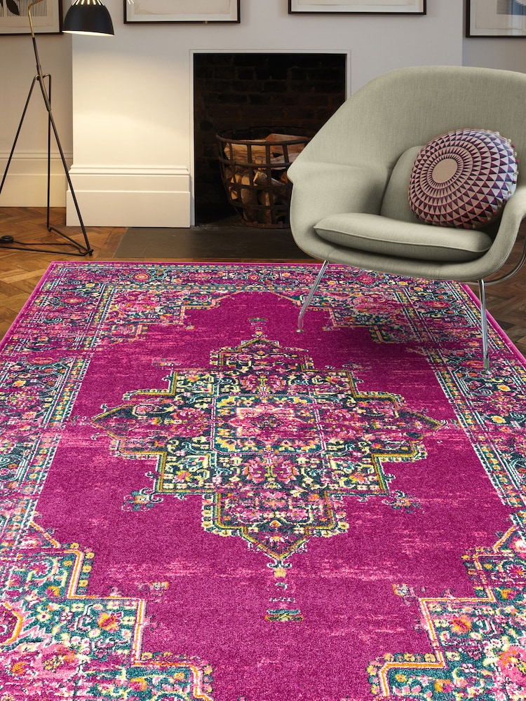 Asiatic Rugs Fuchsia Pink Colt Medallion Rug - Image 1 of 4