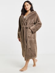 Simply Be Brown Pretty Secrets Luxury Robe - Image 1 of 4