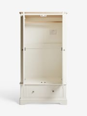 Chalk White Hampton Painted Oak Slim Double, 1 Drawer Wardrobe - Image 7 of 8