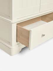 Chalk White Hampton Painted Oak Slim Double, 1 Drawer Wardrobe - Image 8 of 8