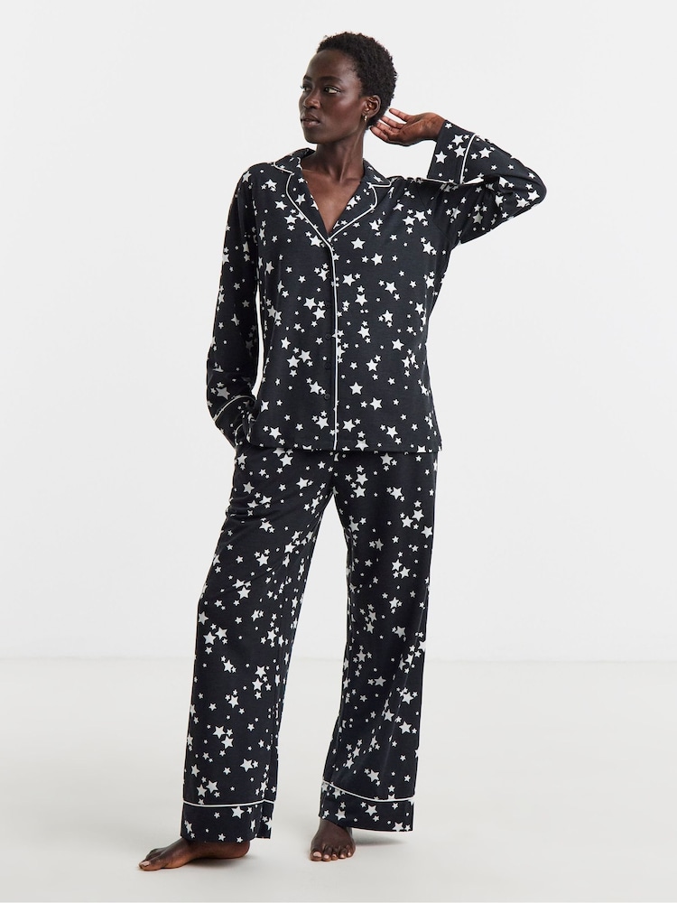 Simply Be Black Pretty Secrets Star Print Family Pyjamas - Image 1 of 4 Simply Be Black Pretty Secrets Star Print Family Pyjamas - Image 1 of 4