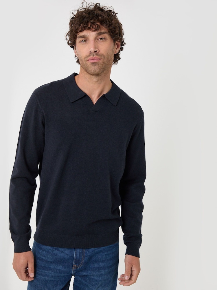 Threadbare Blue Super Soft Trophy Neck Sweatshirt - Image 1 of 4 Threadbare Blue Super Soft Trophy Neck Sweatshirt - Image 1 of 4