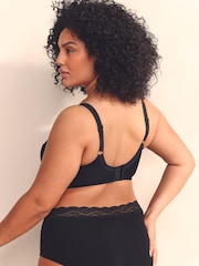Black Total Support Full Cup Non Wire Cotton Ultimate Comfort Bra B-H - Image 4 of 7