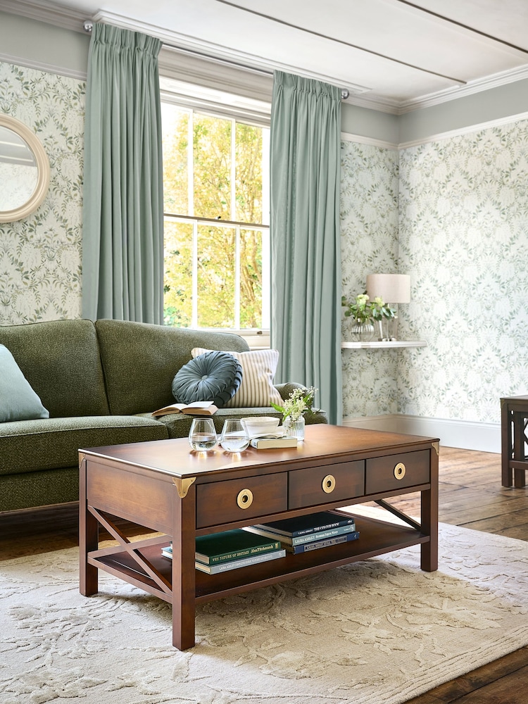 Laura Ashley Dark Chestnut Balmoral 3 Drawer Coffee Table - Image 2 of 6