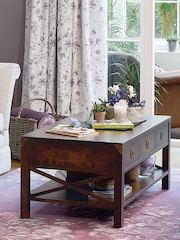 Laura Ashley Dark Chestnut Balmoral 3 Drawer Coffee Table - Image 4 of 6