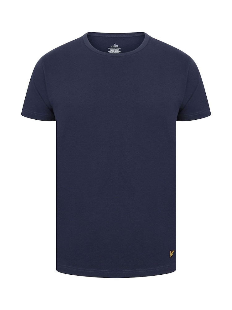 Lyle & Scott Blue Lounge T-Shirts 3 Pack - Image 2 of 2 Lyle & Scott Blue Lounge T-Shirts 3 Pack - Image 2 of 2