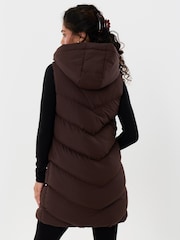 Threadbare Brown Longline Padded Gilet - Image 2 of 4