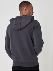 Charcoal Gray - Threadbare Zip Through Hoodie - Larawan 4 ng 5