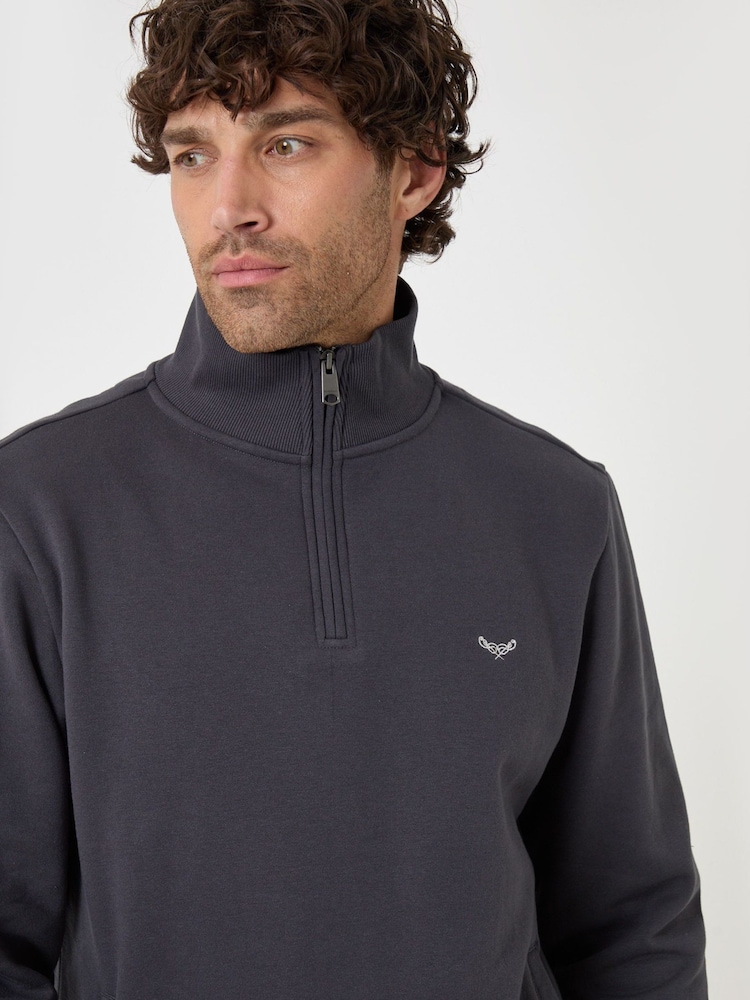 Gray - Threadbare Quarter Zip Neck Sweatshirt - Larawan 1 ng 4 Gray - Threadbare Quarter Zip Neck Sweatshirt - Larawan 1 ng 4
