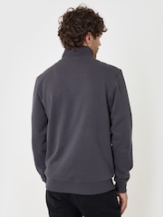 Gray - Threadbare Quarter Zip Neck Sweatshirt - Larawan 3 ng 4