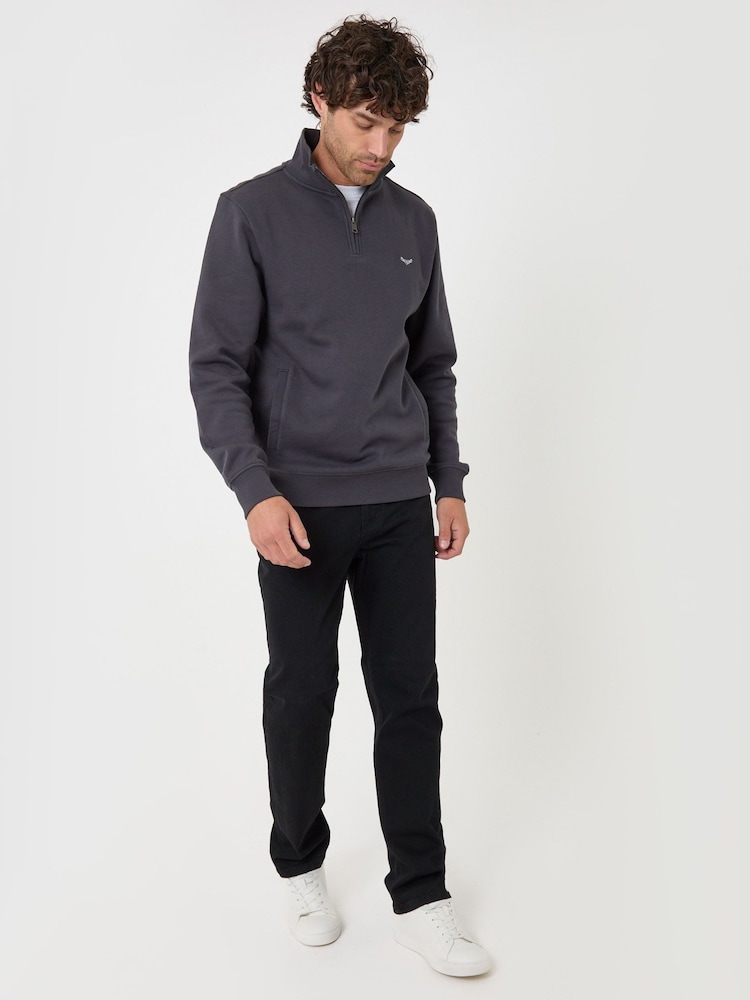 Gray - Threadbare Quarter Zip Neck Sweatshirt - Larawan 4 ng 4 Gray - Threadbare Quarter Zip Neck Sweatshirt - Larawan 4 ng 4