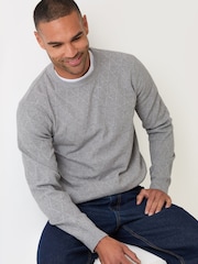 Threadbare Grey Diamond Textured Crew Neck Jumper - Image 1 of 5