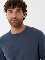 Threadbare Blue Jersey Crew Neck Jumper - Image 4 of 5