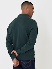 Threadbare Green Quarter Zip Collared Sweatshirt - Image 3 of 5