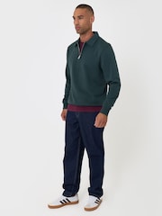 Threadbare Green Quarter Zip Collared Sweatshirt - Image 4 of 5