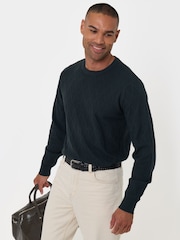 Threadbare Green Diamond Textured Crew Neck Jumper - Image 2 of 5