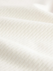 White Short Sleeve Textured Quarter Zip Polo Shirts - Image 9 of 9