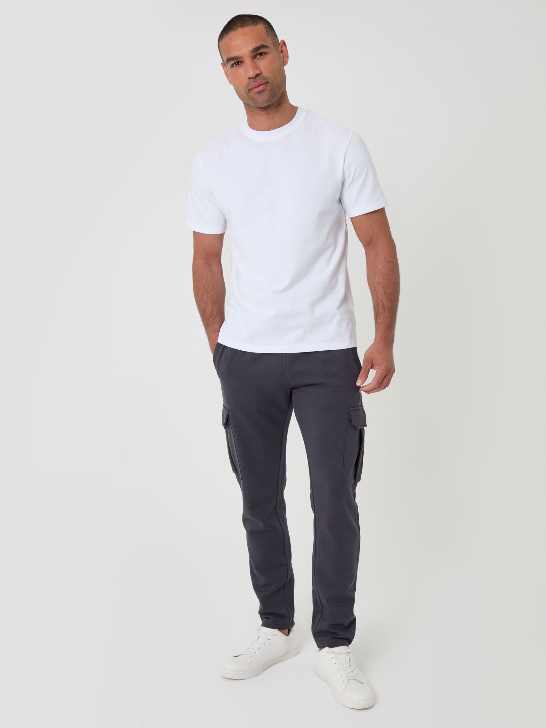 Threadbare Men's Grey Cotton Rich Cargo Joggers In | Size: 2XL - Image 2