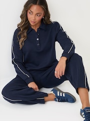 Threadbare Lounge-Set mit Polokragen und Barrel-Hosenbein - Bild 4 von 5