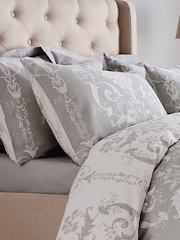 Laura Ashley Set of 2 Dove Grey 200 Thread Count Josette 100% Cotton Pillowcases - Image 1 of 2