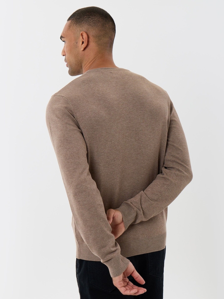 Threadbare Brown Jersey Crew Neck Jumper - Image 2 of 4 Threadbare Brown Jersey Crew Neck Jumper - Image 2 of 4