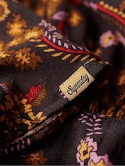 Superdry Brown Printed Tiered Midi Dress - Image 5 of 6