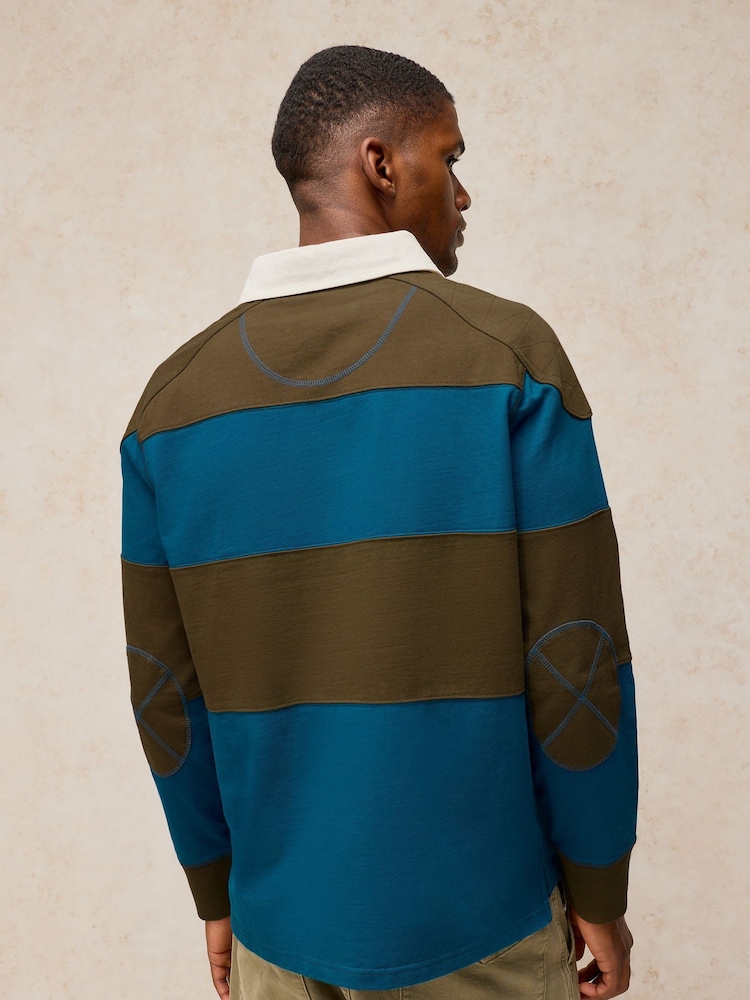 White Stuff Teal Green Cooper Cut & Sew Rugby Sweat Top - Image 2 of 7