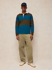 White Stuff Teal Green Cooper Cut & Sew Rugby Sweat Top - Image 3 of 7