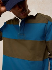 White Stuff Teal Green Cooper Cut & Sew Rugby Sweat Top - Image 5 of 7