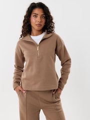 Threadbare Brown Funnel Neck Sweat Top and Joggers Set - Image 3 of 5